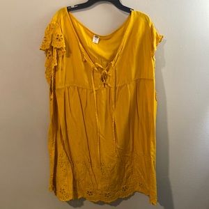 Old Navy Golden Yellow Tie Front Top